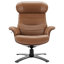 Fauteuil inclinable pivotant en cuir véritable de 31 po de largeur avec repose-pieds Dillon-114180343