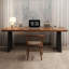 Bureau d'écriture rectangulaire en bois massif brun-914355053