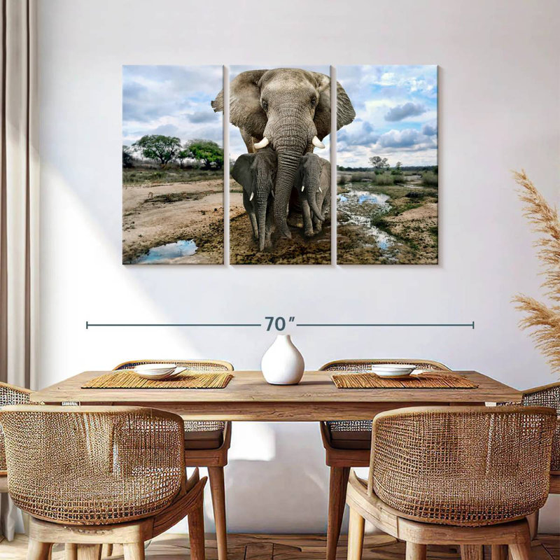 Safari Elephants, 36" H x 57" W