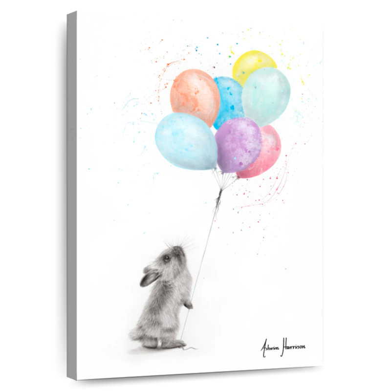 Brampt le lapin et les ballons, H 30 po x l 20 po
