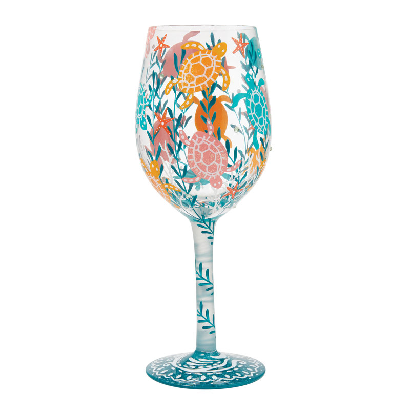 Verre à vin 15 oz Lolita Sea Turtle Delight