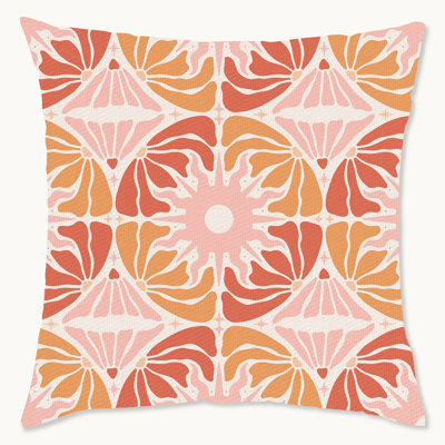 Housse de coussin floral en polyester