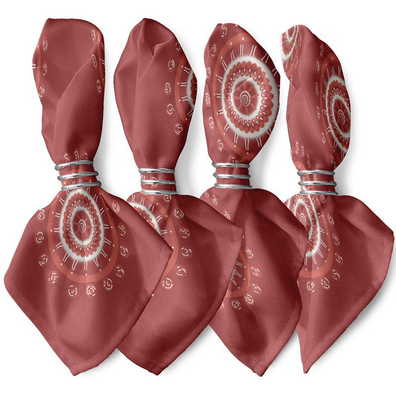 Ensemble de serviettes 4 pièces Nandai, L 18 po x L 18 po, Corail