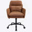 Cuir artificiel, similicuir, base noire, hauteur réglable, convient au bureau, à la chambre à coucher, à la coiffeuse et à d'autres environnements. Une chaise de bureau. Brun-1384417797