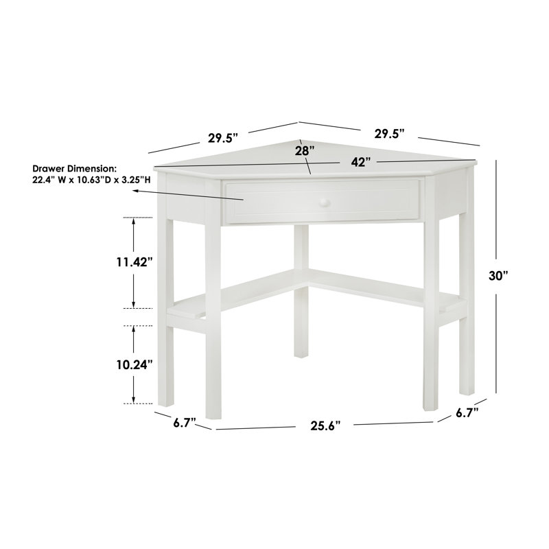 Carfi Corner Writing Desk, Antique White
