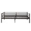 Structure de lit de jour simple en métal avec rails de sécurité, lit plateforme noir robuste pour chambre d'enfant et chambre d'amis, assemblage facile