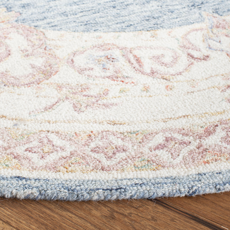 Tapis oriental en laine touffeté à la main Bryon, Rond 6 pi