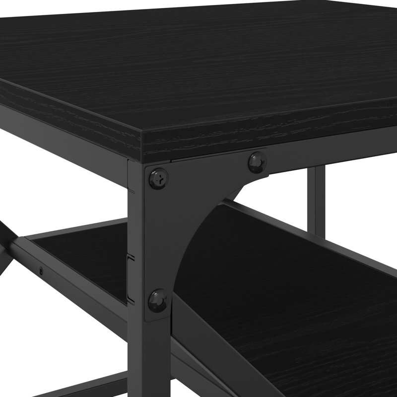 Coffee Table with Storage, Black Oak