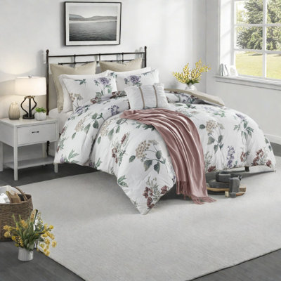 Premium 7-piece Seersucker Bedding Set, Hypoallergenic Polyester And Cottage Style With Throw Blanket - King/cal King