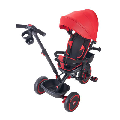 6-in-1 Convertible Toddler Tricycle and Stroller for Ages 1-5 Years with Carbon Steel Frame