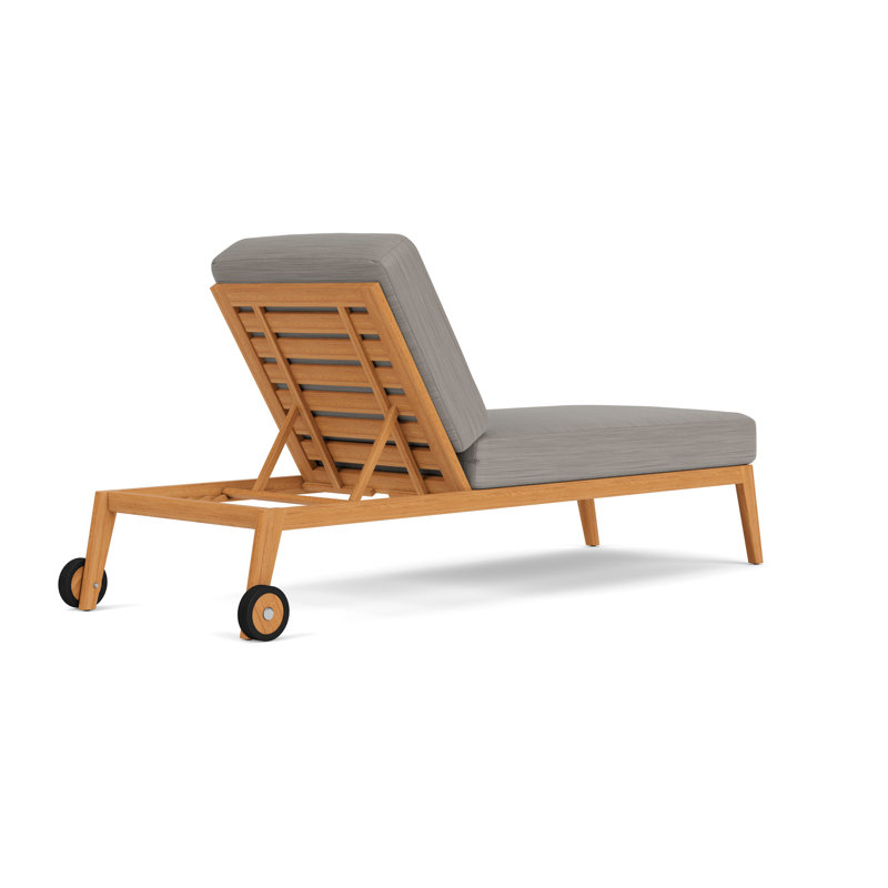 Alpine Outdoor Teak Chaise Lounge, Boten Dark Urban