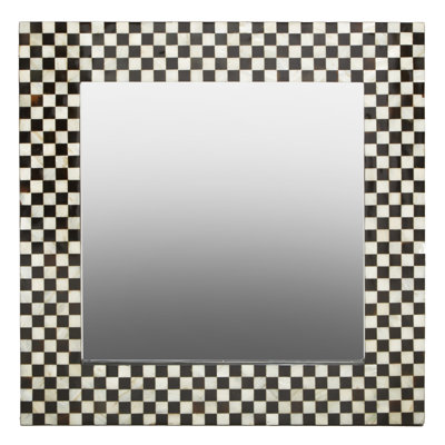 Framed Wall Mounted Accent Mirror in Black/White