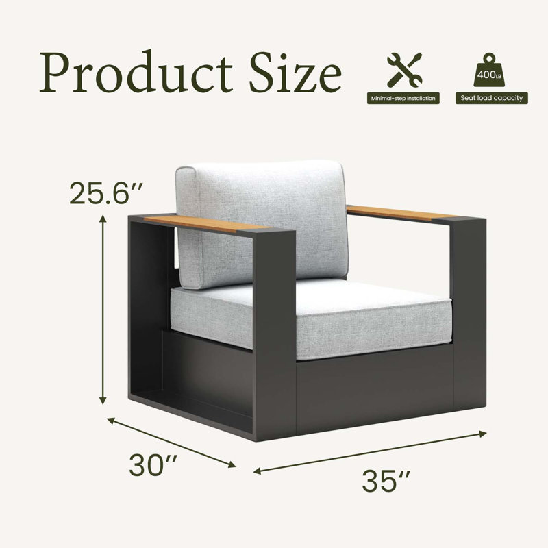 Outdoor Lounge Chair, Light Grey