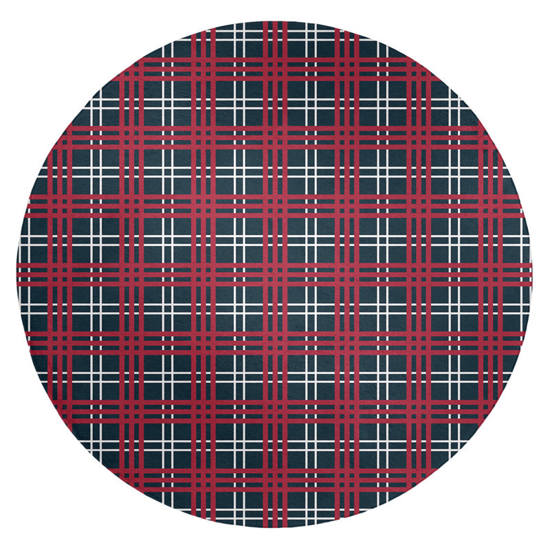 Plaid Indoor Rug, Round 5'