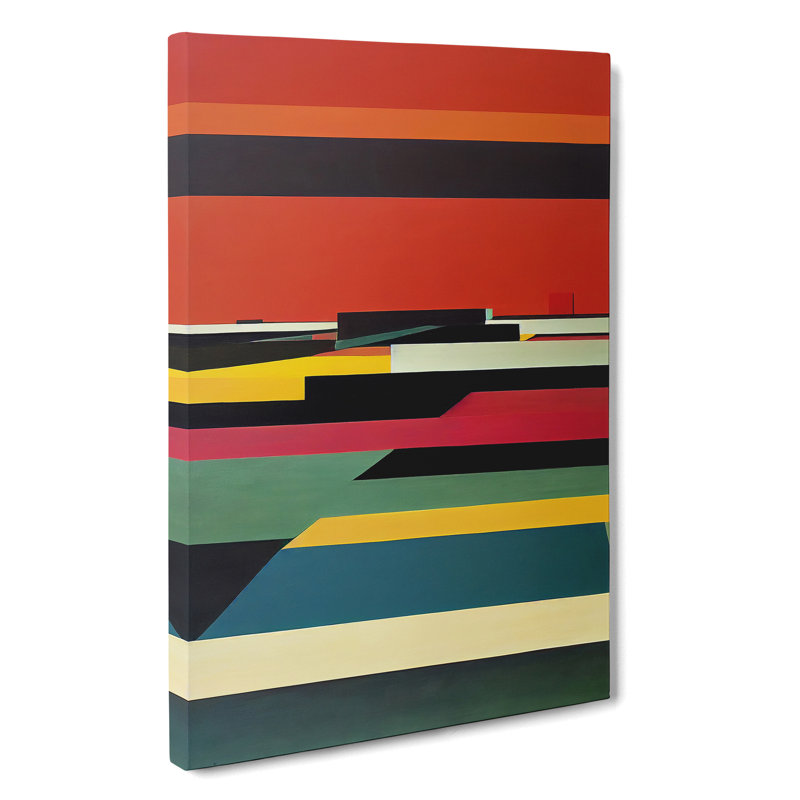 Retro Abstract Art No.1 - Wall Art, Wrapped Canvas, 50cm H x 35cm W, No Matte
