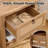 Farmhouse Rattan Nightstand, Boho Bedside Table With Drawer And Open Storage, Cane Side Table For Bedroom & Living Room, OAK-825229389-825229386