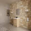 Meuble-lavabo simple 24 po avec plateau en pierre blanc brillant, 1 tiroir, 2 portes, moderne-628504314