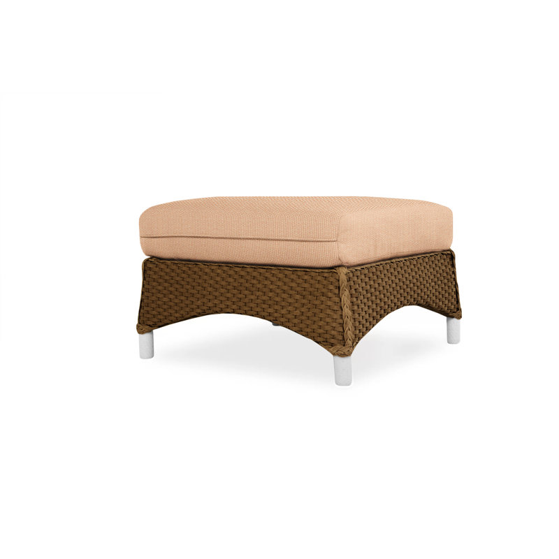 Mandalay Outdoor Ottoman, Decorline Navy, Bark