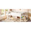Lit simple avec rangement en bois aggloméré pour la maison d'enfant