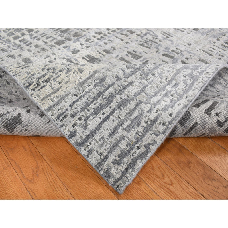 Tapis gris en laine noué à la main 8 pi 10 po x 12 pi 2 po 8D865F0E7C3B4173BE4EB6E7A38B75D3