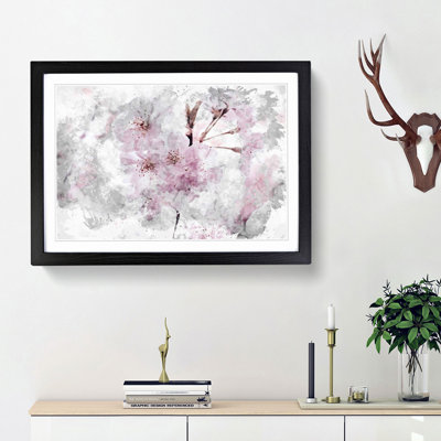 A Pretty Pink Cherry Blossom Tree in Abstract - Framed Print
