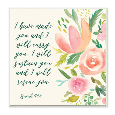 «Isaiah 46: 4 Proverbs Watercolor Spring Florals» par Studio W - impression