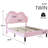 LED Twin Bed Frame with Adjustable Cloud Headboard, Velvet Upholstered Platform Bed, No Box Spring Needed, Easy Assembly, Pink