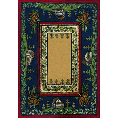 Tapis à motif oriental bleu / vert / rouge Kaj