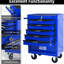 Organisateur de coffre à outils 20 po en acier, 6 pièces, bleu, glissières de tiroir à roulement, 4, verrouillable pour outils, boîte de rangement roulante en métal, taille, bleu, tiroirs, roues universelles, conception-197446686