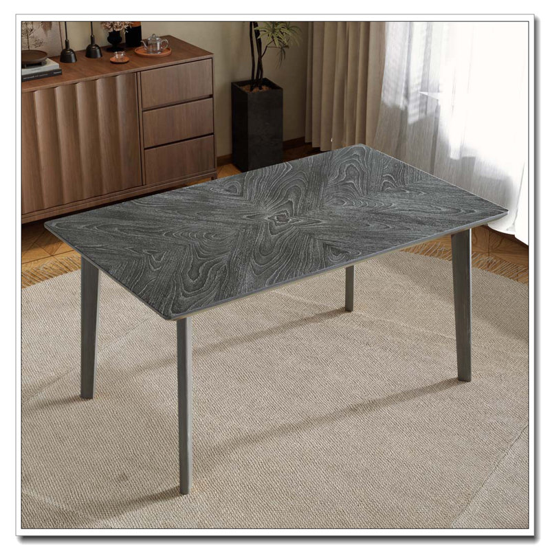 Table de salle à manger rectangulaire pour 6 personnes, Gris