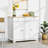 Modern Solid Wood Countertop Sideboard With 3 Drawers, Doors, And Adjustable Shelf For Kitchen Storage And Coffee Bar-592443585