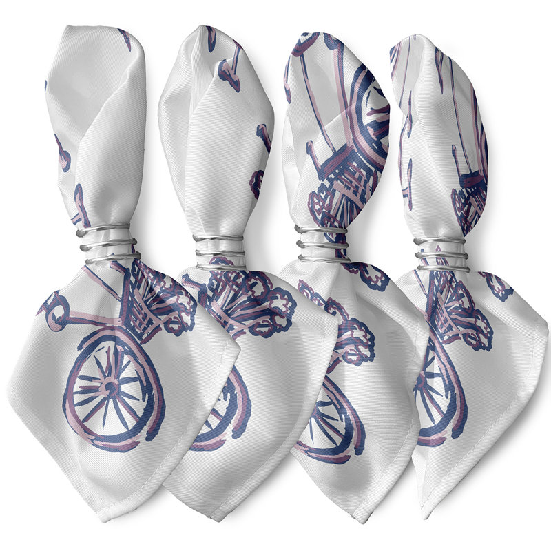 Serviette La Bicicleta, L 18 po x L 18 po, Orchidée pâle