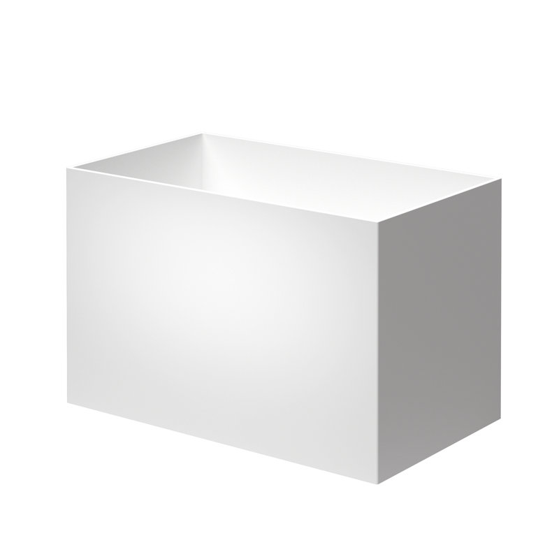 Freestanding Solid Surface Soaking Bathtub Matte White