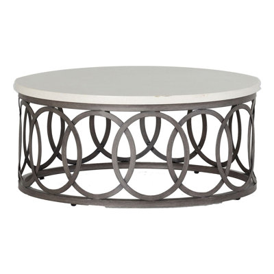 Copeland Aluminum Round Outdoor Coffee Table 36 in. W x 16.5 in. H by Summer Classics