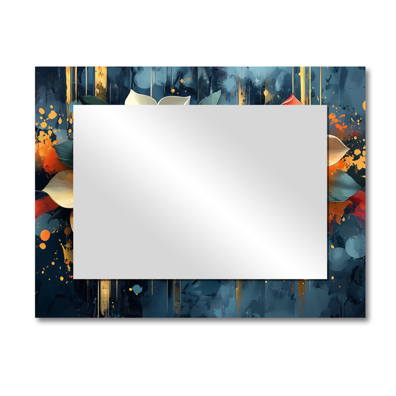 Fury River of Aqua Plumeria Blossom I - miroir floral pour décoration murale - imprimé sur métal, 30 po x 40 po