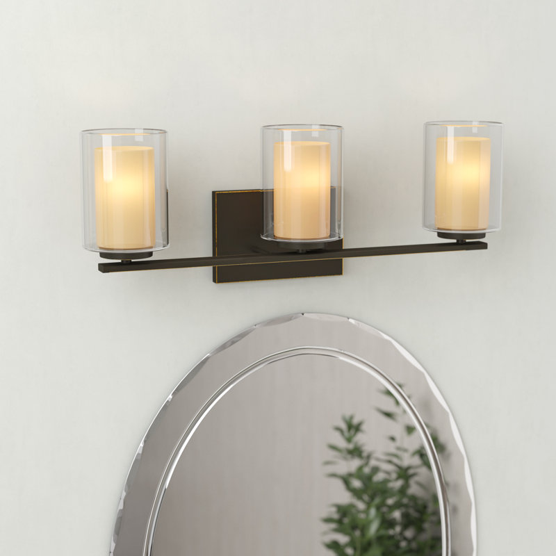 Éclairage pour salle de bain 3 lumières à intensité variable Arie, Bronze vieilli
