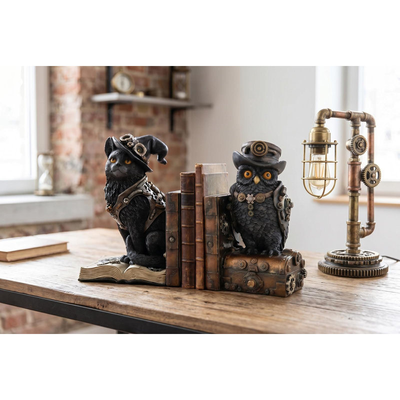 Serre-livres sculpturaux Steampunk