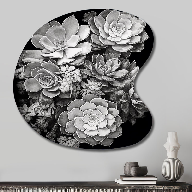 Seagraves - art mural asymétrique en métal à forme florale, H 27 po x l 27 po