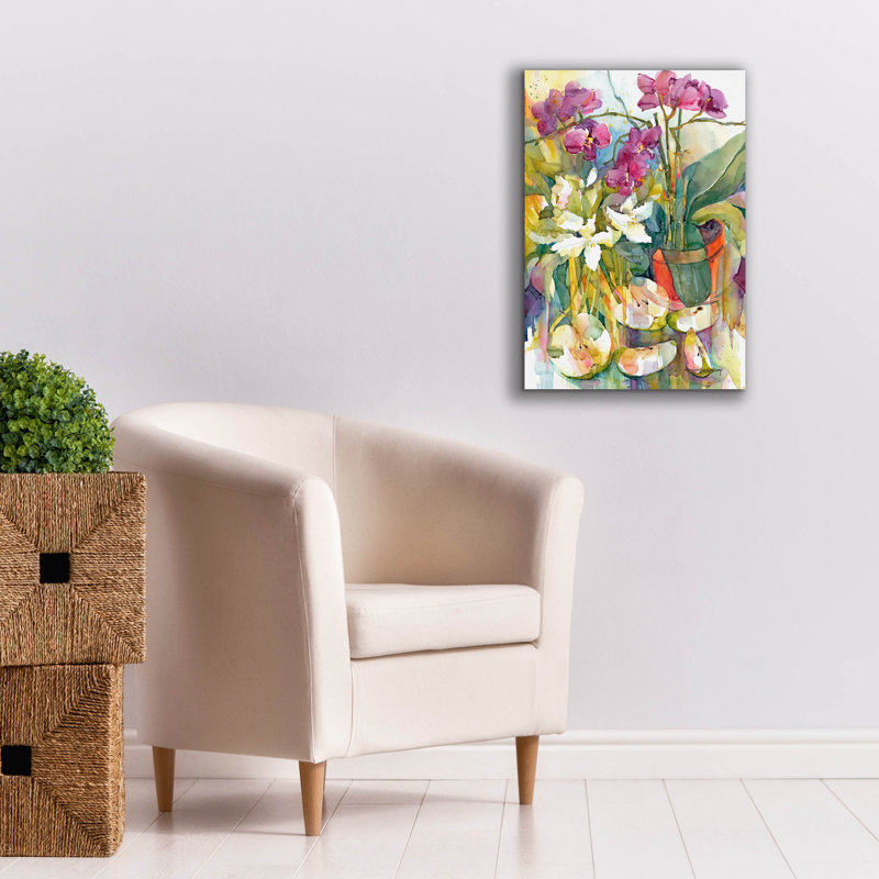 Art mural sur toile, "Apples & Orchids" par Annelein Beukenkamp, H 26 po x l 18 po x P 0,75 po