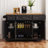 Storage Kitchen Island with Rubber Wood Drop Leaf,4 Doors-1990286650