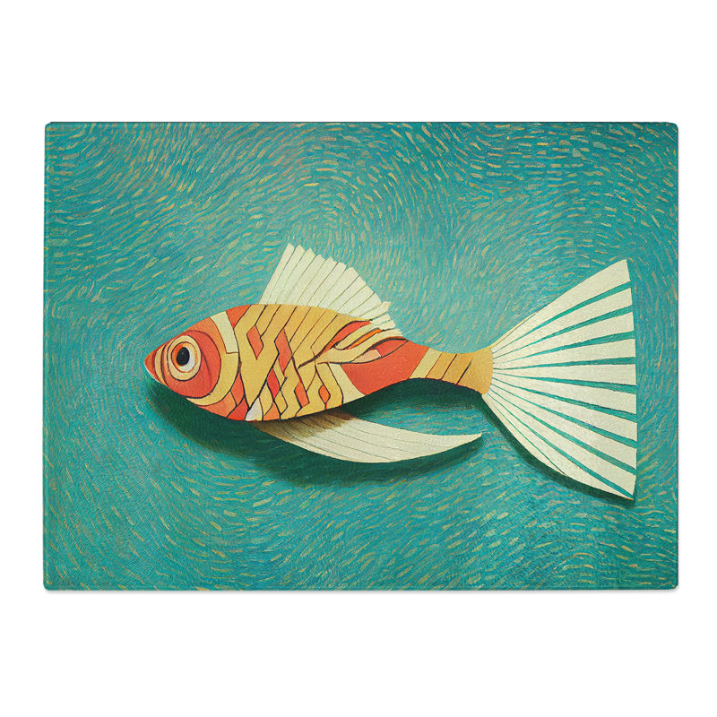 Quirky Fish  Glass Chopping Board