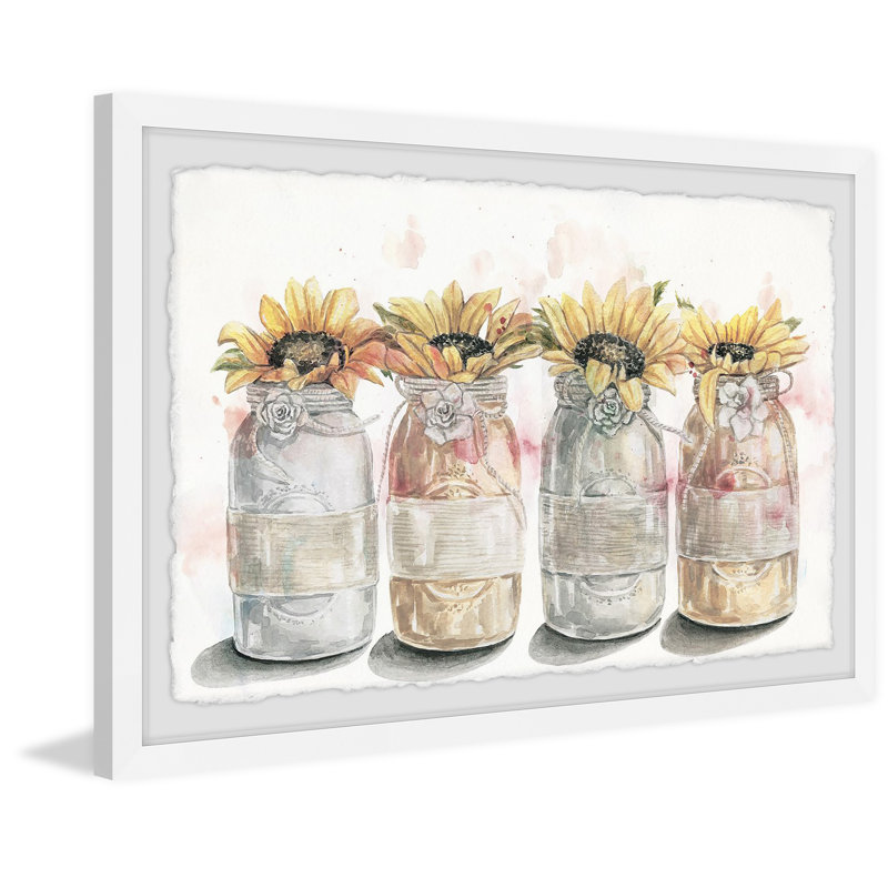 Floral Bloom Arrangement II - Single Picture Frame Painting, 20cm H x 30cm W