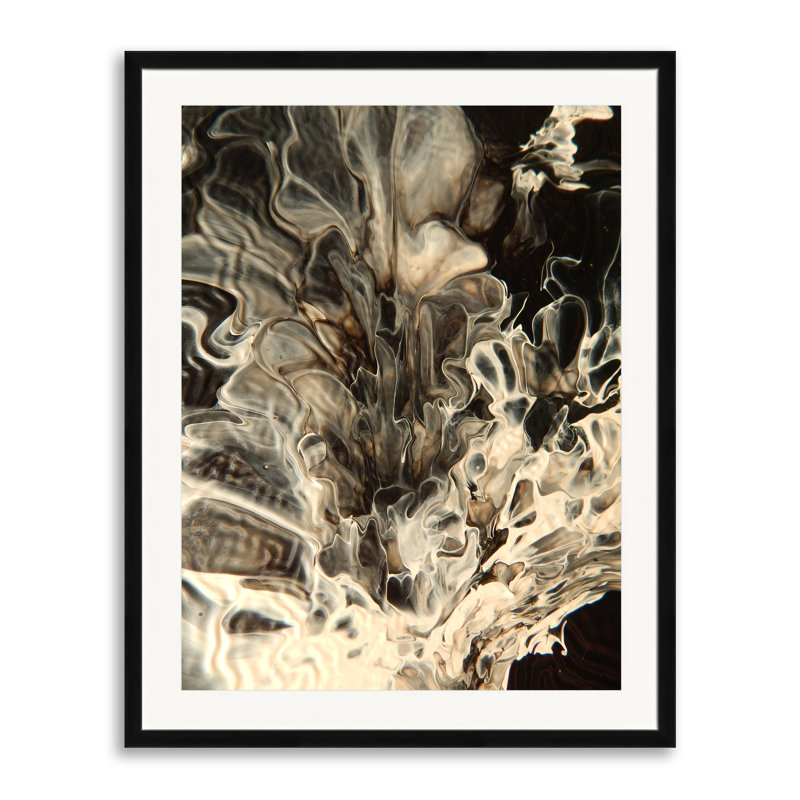 Orchidée par Will Birdwell - Peinture, H 31,25 po x l 25,25 po, Papier avec cadre noir