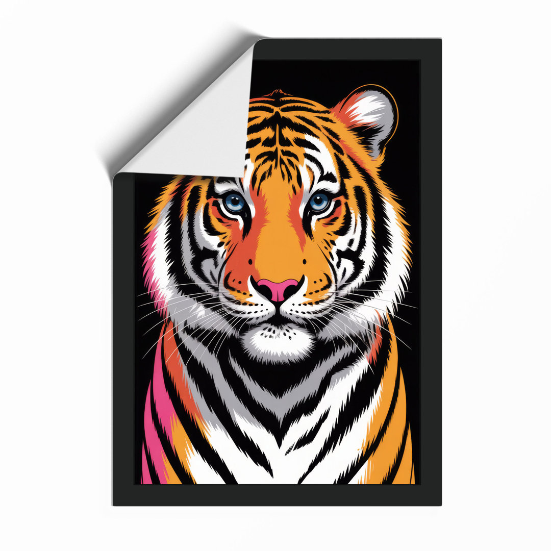 Tiger's Intense Gaze Modern - Framed Print