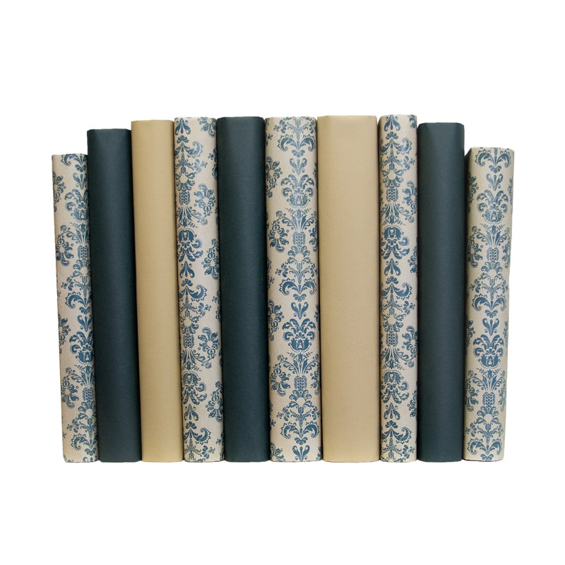Decorative Books - Forest Mist Paper Wrapped Book Bundle - 1 Foot of Green Books
