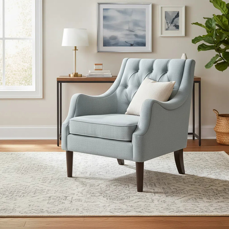 Chaise d'appoint Madison Park Qwen Dusty, Bleu cendré