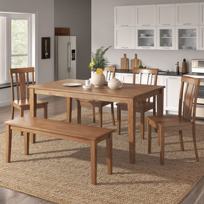 Alexa-Mae 6-Person Solid Wood Four-Leg Dining Set