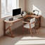 Bureau simple en L en bois de pin simple