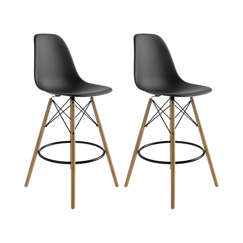 Jordan Bar & Counter Stool, Black/Natural, Counter Stool (26" Seat Height)