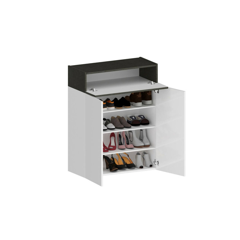 15 Pair Shoe Storage Cabinet, Black